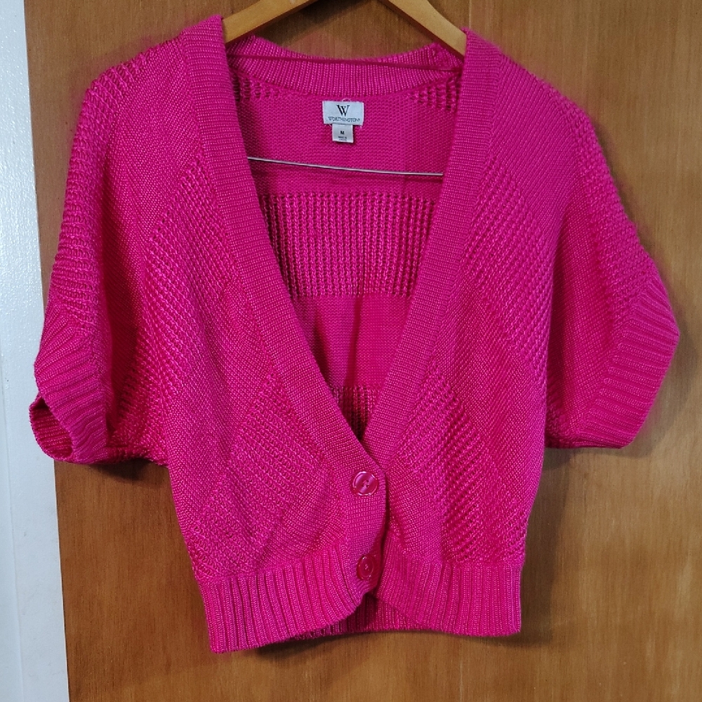 Worthington Fuchsia Knit Cardigan